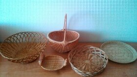 Retro košíky-proutěné,plast,kov; krabičky,dózy-kov, plast