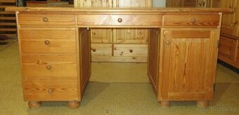 Psací stůl z borovice - celomasiv - Výborný stav