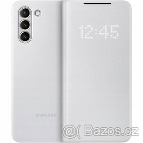 Samsung S21+ Flipový kryt bílý s LED