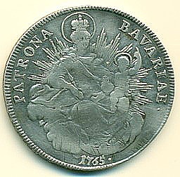 BAVORSKO,  1 tolar 1765,  Maxmilian Josef - 1