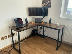 VASAGLE Rohový PC stůl
