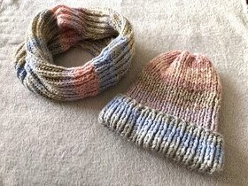 Set pletená šála+čepice - 1