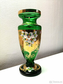 Zelená váza - Novoborské sklo - "21" - 1