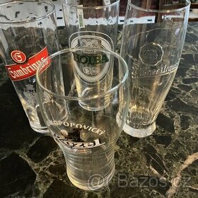 Sklenice půllitry Pilsner, Holba, Poutník, Gambrinus, Kozel