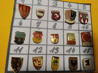 HERALDIKA - MĚSTA - SBÍRKA ODZNAKŮ.