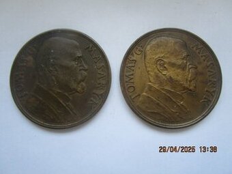 Medaile TGM - Bronz  50 mm 2 ks