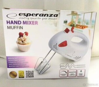 Mixér ruční šlehací (hand mixer Esperanza EKM007R) Muffin