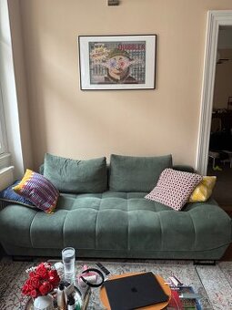 Rozkládací Pohovka s uloženým prostorem, trojmístna, 215 sm