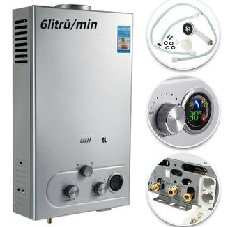 Kempingový průtokový ohřívač vody (6l/min - 18l/min)