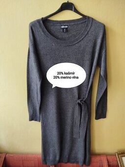 Svetrové šaty s merino vlnou a kašmírem, velikost M