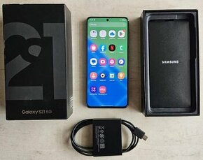 Samsung Galaxy S21 5G (kompl. přísluš. + obaly, skvělý stav)