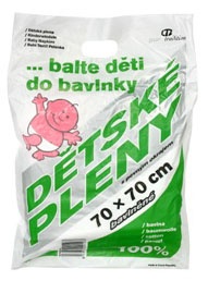 Nové bílé bavlněné pleny 70x70 - 10 ks