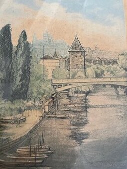 Praha-Židovský ostrov,sig.Mayer Josef, nar.1895