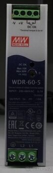 Mean Well WDR-60-5 napájecí zdroj s výstupem 60W 5V - DIN li
