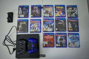 Prodám Playstation 4 Slim 1TB SSD + 13 Her + 2 Dualshock 4 o