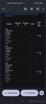 Vstupenky do vily Tugenhat