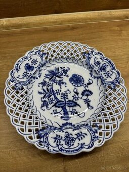 Talíř prolamovaný 27 cm, Cibulák, originální z Dubí