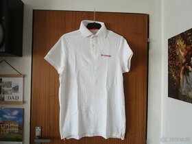Pěkné bílé bavl. polo tričko s límečkem, kr. rukáv, vel. L - 1