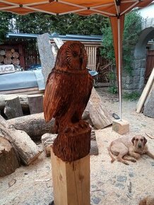 Dřevěná socha - sova