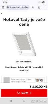 Velux zastíňovací roleta RFY M06