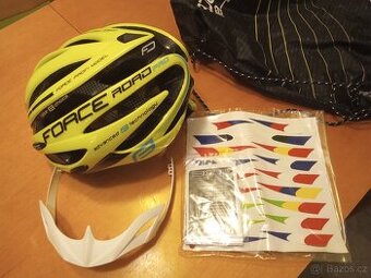 Přilba FORCE ROAD PRO fluo žlutá, vel. S-M