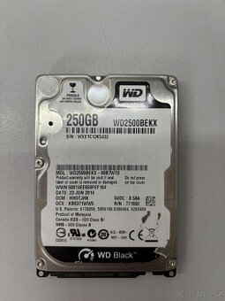 WD Black 2500BEKX 250GB HDD 2.5'', SATA/600, 7200RPM, 16MB