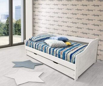 Multifunkční postel z masivu s matrací a roštů Nové