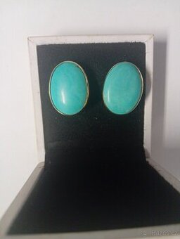 IMPOZANTNÍ ZLATÉ NÁUŠNICE S TYRKYSY