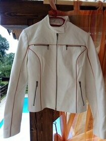 Luxusní bílá kožená bunda 40/42 PAPION - 1