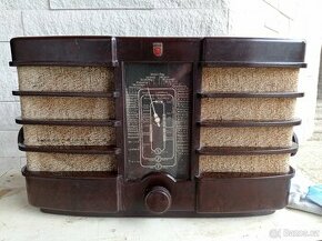 Rádio Philips 215A bakelit 1938 v bezva stavu - 1