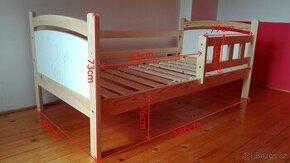 NOVÁ dětská postel se zábranou 80x160 s roštem (bez matrace)