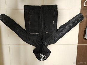 Prodám zateplenou chlapeckou motor. bundu "biker" vel. 128 - 1