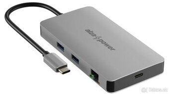 Dokovací stanice AlzaPower Metal USB-C Dock Station 8v1 Dual