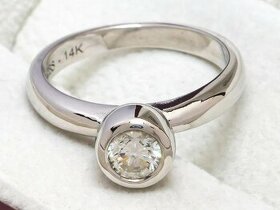 14K prsten s diamantem 0,51ct - Harr & Jacobs - certifikát