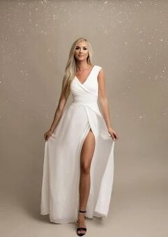 Bílé šaty na věneček / svatební šaty  vel. 38/M