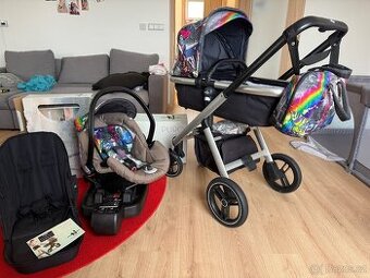 Kočarek Neonatto pure 3 v 1 +izofix, stav, po 1 dítěti