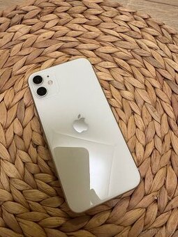 iPhone 11 64GB White, bílý, top stav, 100% sklo a pouzdro