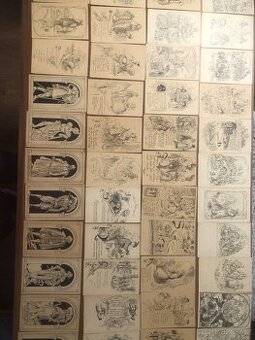 Staré pohlednice Mikoláš Aleš 88 + 9 kusu