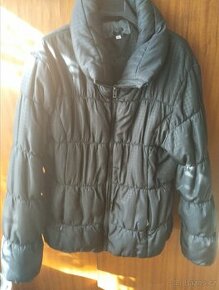 Černá bunda péřová prošívaná Etam xxl,ale na 44 velikost