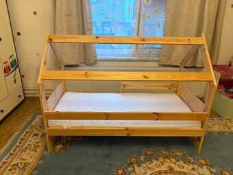 Detska domeckova postylka s matraci 80x160