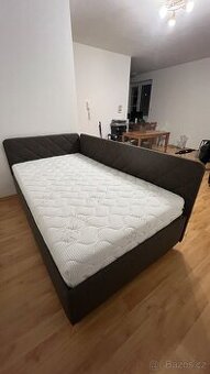 Nová čalouněná postel jednolůžko 120x200 cm tmavě šedá
