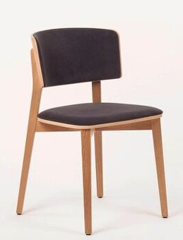 Židle Sharon dubová s tmavě šedou látkou