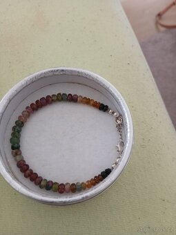 Novy náramek prirodni turmalin,stribro 925/1000