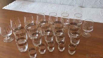 Retro zlacené sklenice