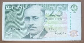 Bankovka, Estonsko, 25 kroon ročník 1991 - 1