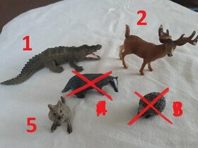 58.Zvířata zn. SCHLEICH, jelen, krokodýl atd