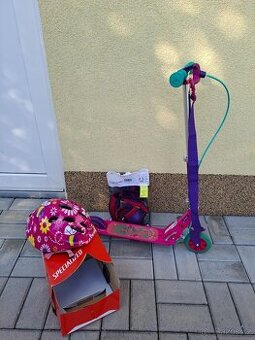 Dětská koloběžka Oxelo Play 5 růžová + helma + chrániče