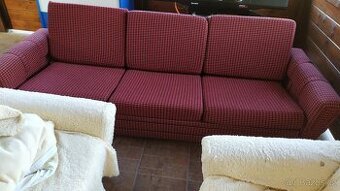 Rozkládací pohovka, gauč a dvě křesla