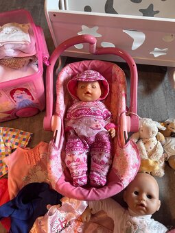 Panenka Baby Born, oblečení, kolébka, sedačka