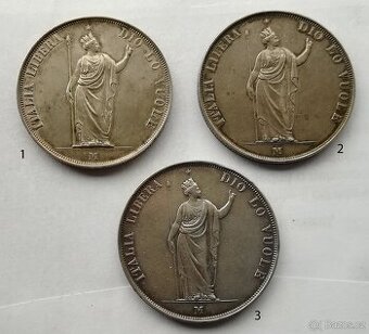 Tři 5-liry 1848 Milán